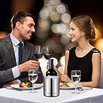 Hemoton-Weinkuehler-Eimer-Edelstahl-doppelwandiger-Weinkuehler-1-Liter-haelt-Wein-kalt-isoliert-Champagner-Bier-Eiskuebel-Wein-Zubehoer-fuer-Party-Zuhause-Club-Bar