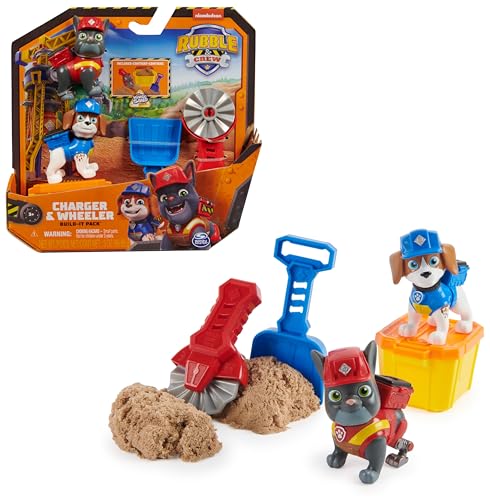 Ruben & Compagnie - PACK 2 FIGURINES CHARLIE & BENJI + ACCESSOIRES - Figurine À Collectionner - Figurine Pat Patrouille Et Sable Magique Kinetic Sand - Pat Patrouille Jouet - Jouet Enfant 3 Ans et +
