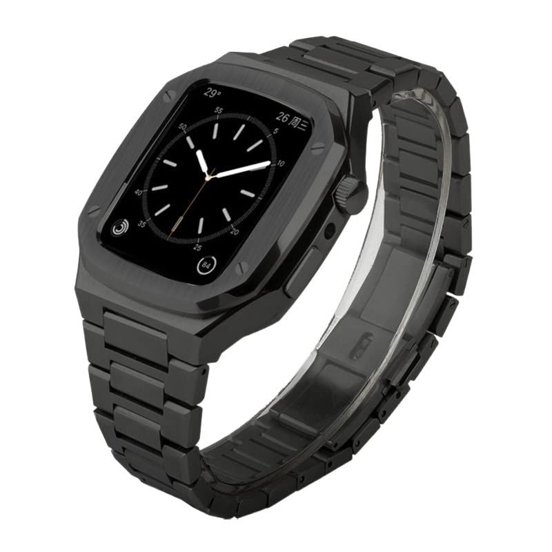 Bracelet pour Apple Watch Series 7 en acier avec étui iWatch 45 mm