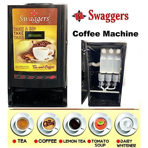 Image of Swaggers Tea /Coffee /Soup Vending Machine -3 Options Suitable for Office /Factory /Godawn /Home | Ready to Serve | No Milk Required(Free Sample Premix) !!1 Year Warranty!
