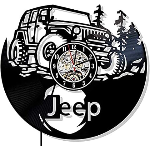 Jeep Vinyl Wanduhr Exklusive Auto Design Für Jungen Oder Mann Dekoration Für Schlafzimmer Büro Wohnzimmer Oder Spielzimmer Gladiator Sport Drift Cover