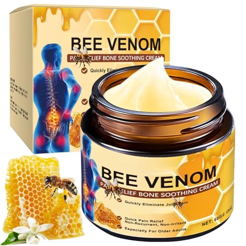 Bee Venom Cream for Bone, Jo-int Pa-in Re-LIEF Cream for Muscles, Legs, Neck, Back, Hands & Feet, Bee Venom Massage Cream for Muscle Recovery