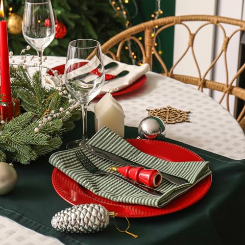 Bokon 6 Pack Red Charger Plates 13" Round with Beaded Plastic Charger Plates Elegant Reliable Reusable for Wedding Party Event Table Tabletop Dinner Decoration(Red,Classic) by Bokon - Image 6