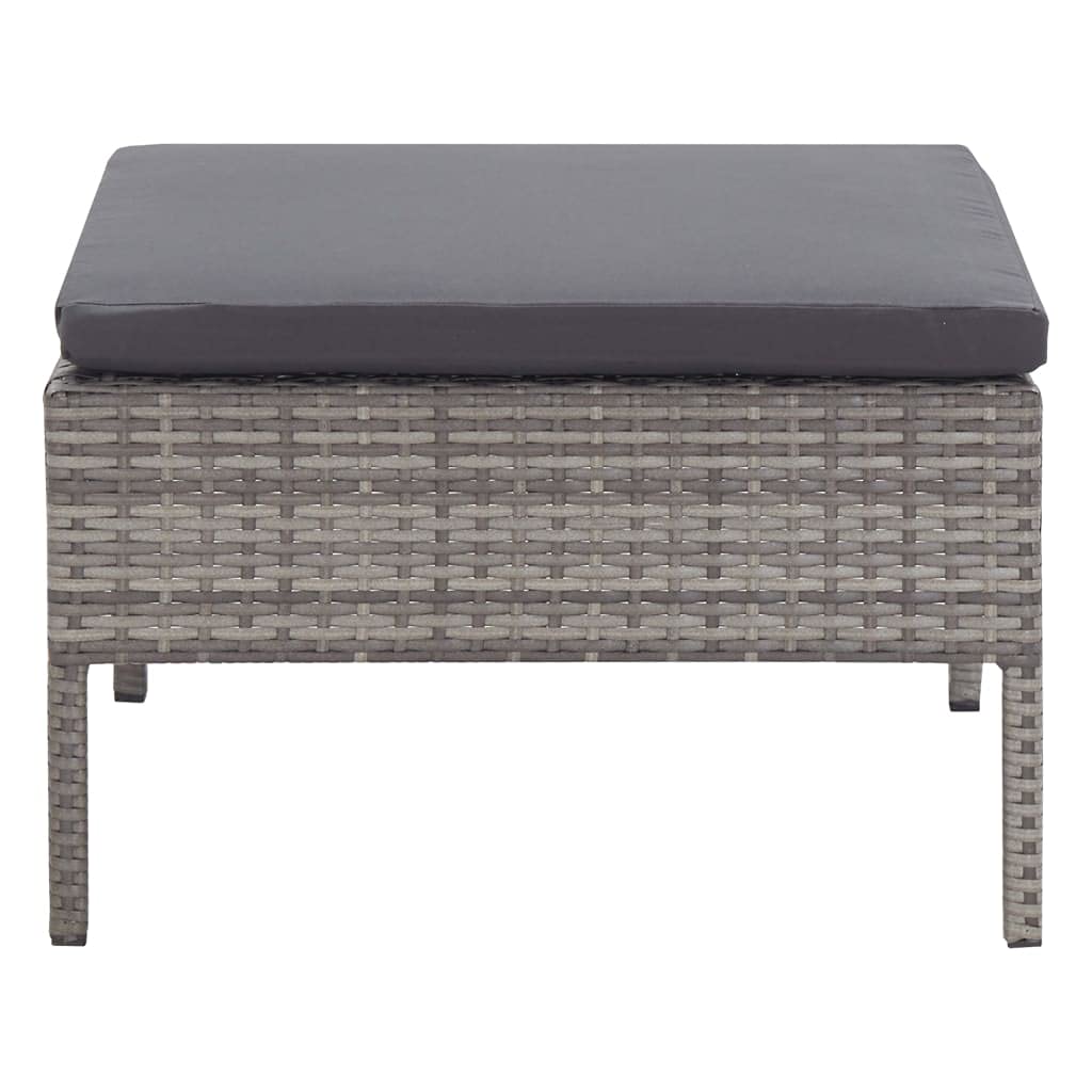 Set da giardino per esterni Set da giardino per il tempo liberoSet Divani da Giardino 5 pz con Cuscini in Polyrattan GrigioPer terrazza, balcone, giardino, spiaggia
