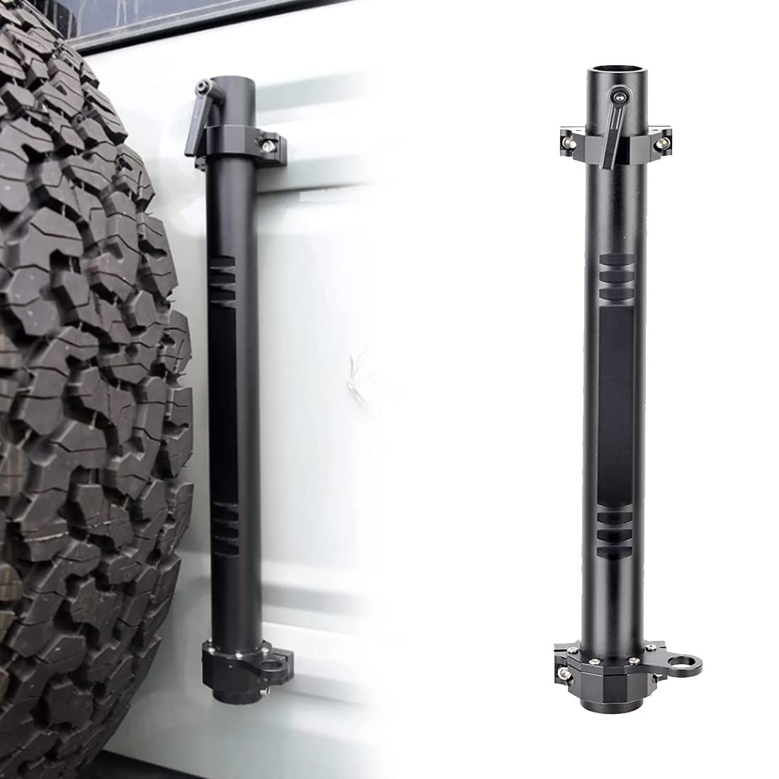 SKTYANTS Antenna Flag Pole Mount & Tailgate Hinge Bracket Holder - Multi-Function Base Compatible With Ford Bronco 2021-2023 - Aluminum Alloy