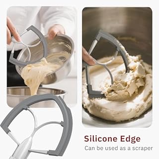 Flex Edge Beater 3Pcs for KitchenAid Mixer Attachments and Accessories Compatible with 6 Quart Lifting Stand Mixers (KN256 6-Wire Whip, 6QT Flat Beater Paddle, 6QT Dough Hook Attachment)