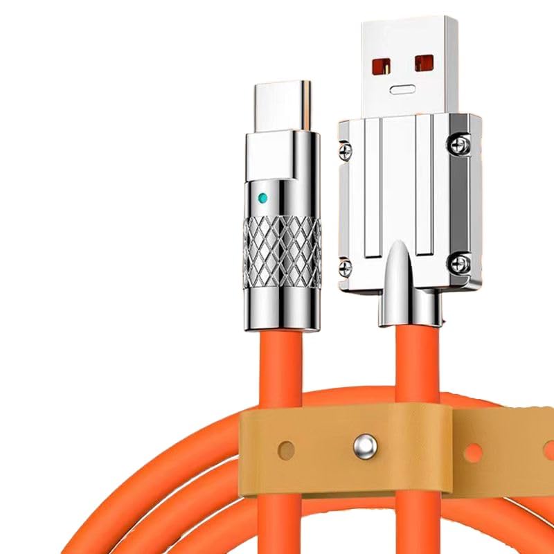 Puri Goswami USB Type C Cable Fast Charging Cable Charger Cord [120W 6A] Silicone Cable for Data Transfer [5Ft/1.5m] Compatible with iPhone MacBook Pro Air iPad Pro Air Mini Galaxy S23 (Orange) (B0D6NF1NQ4) Amazon Price History, Amazon Price Tracker