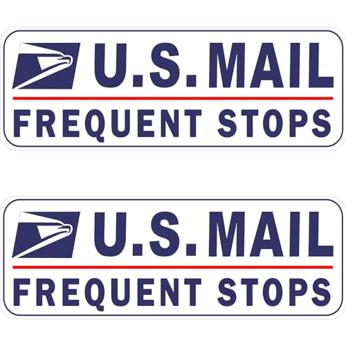 Image of 2 Pack Mail Magnetic Signs for Car, Rural Route Magnet for Carrier Vehicle, Reflective Delivery Driver Service Car Magnetic Sign Frequent Stops, Heavy Duty Waterproof (Blue-Black 2 Pack)