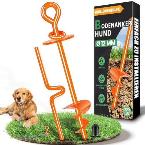 Bodenanker Hund, Erdanker Hund Große, ø 12mm Anlegepflock für Hunde