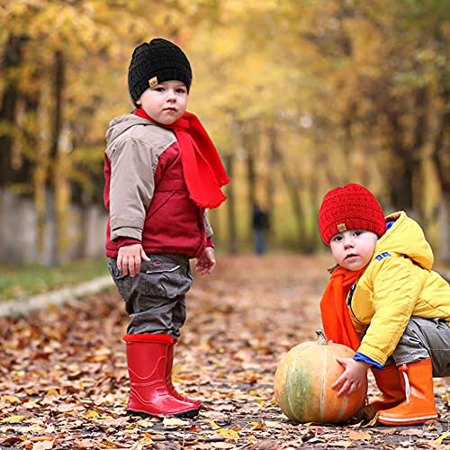 REDESS Baby Kids Winter Warm Hats, Infant Toddler Children Beanie Knit Cap Girls Boys - Thumbnail 6