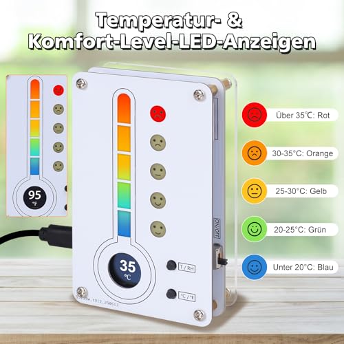 Lumenrix DIY Thermo-Hygrometer Lötbausatz, mit OLED Smiley-Indikator, Bluetooth Verstärker Modul,TWS DC 9-24V 100W Mono Audio Verstärkerplatine