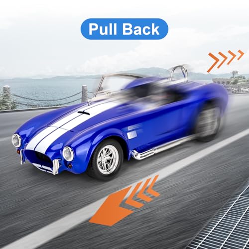Modelo de coche Shelby Cobra 427 1:24 azul con sonido y luz miniatura 3