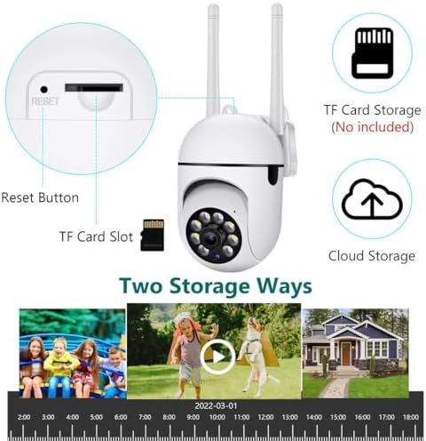 1080P Outdoor Wired Pan/Tilt Security Wi-Fi Camera, 360° View, Motion Tracking, Works with Alexa & Google Home, Night Vision, Free AI Detection, Cloud & SD Card Storage - 1