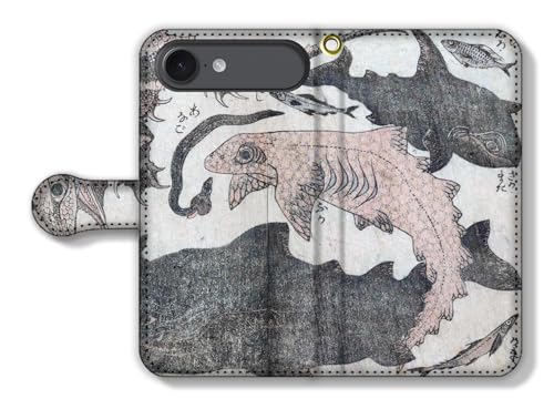 手帳型 iPhone17 Air互換 スマホケース 【世界の名画】 葛飾北斎 ☆浮世絵☆ 北斎漫画 戯画 漫画 アート 絵画 芸術 日本 和 和風 和柄 伝統 (9)