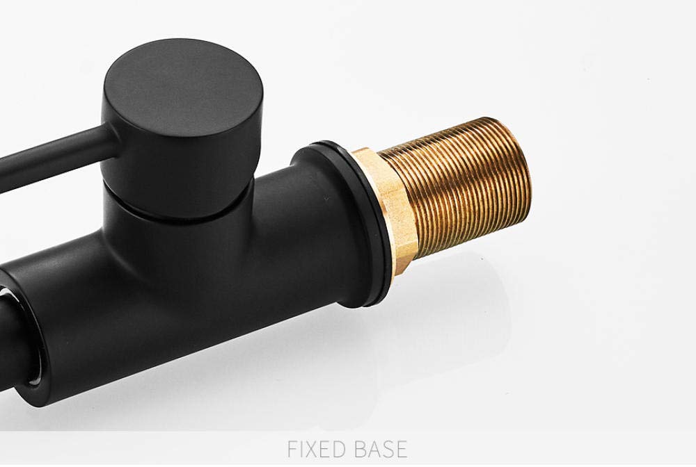 LAMGUL Grifo Grifo de Cocina Negro Grifo Mezclador Giratorio 360 para Cocina diseño de Goma grúa montada en Cubierta Caliente y fría para fregaderos Grifo de Agua