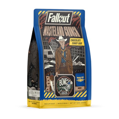 Bones Coffee Company Wasteland Crunch Flavored Ground Coffee Beans Chocolate Candy Bar Flavor | 12 oz Medium Roast Low Acid Coffee | Gourmet Coffee Inspired From Fallout Series (Ground) Bones Coffee Company Wasteland Crunch Flavored Ground Coffee Beans Chocolate Candy Bar Flavor | 12 oz Medium Roast Low Acid Coffee | Gourmet Coffee Inspired From Fallout Series (Ground)