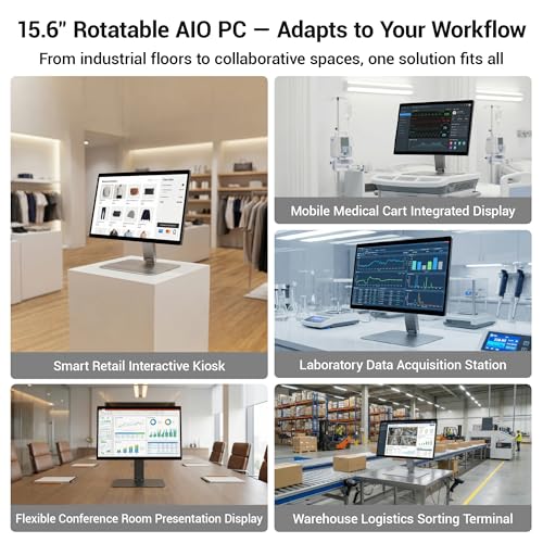 HEIGAOLAPC Panel PC Táctil Industrial Computadora Panel Industrial 15.6", Win11 Fanless Ordenador Todo en Uno con Soporte Giratorio N5095 8GB RAM 128GB ROM, 1920x1080 IPS, USB3.0, HDMI, Type-C, RS232 - imagen 8