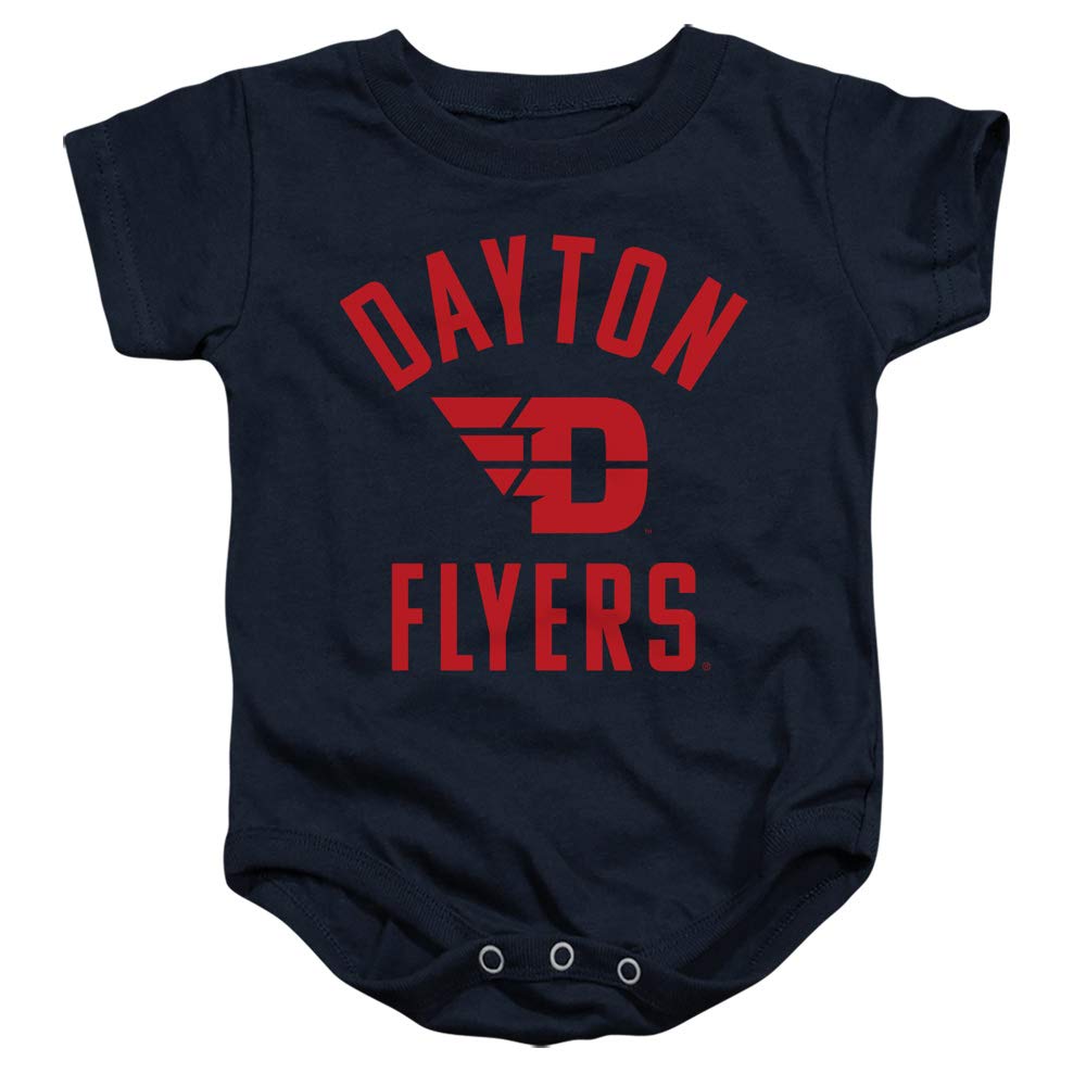 University of Dayton Official One Color Dayton Flyers Logo Unisex Infant Snap Suit for Baby,Navy, 12 Months
