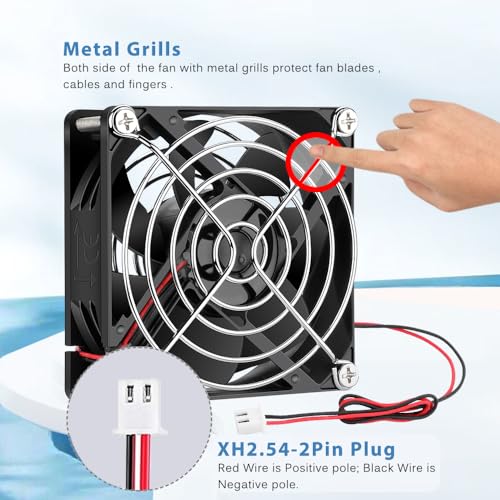 Ventilador de 80mm 12V de doble rodamiento de bolas GDSTIME IP68 de alta durabilidad 5