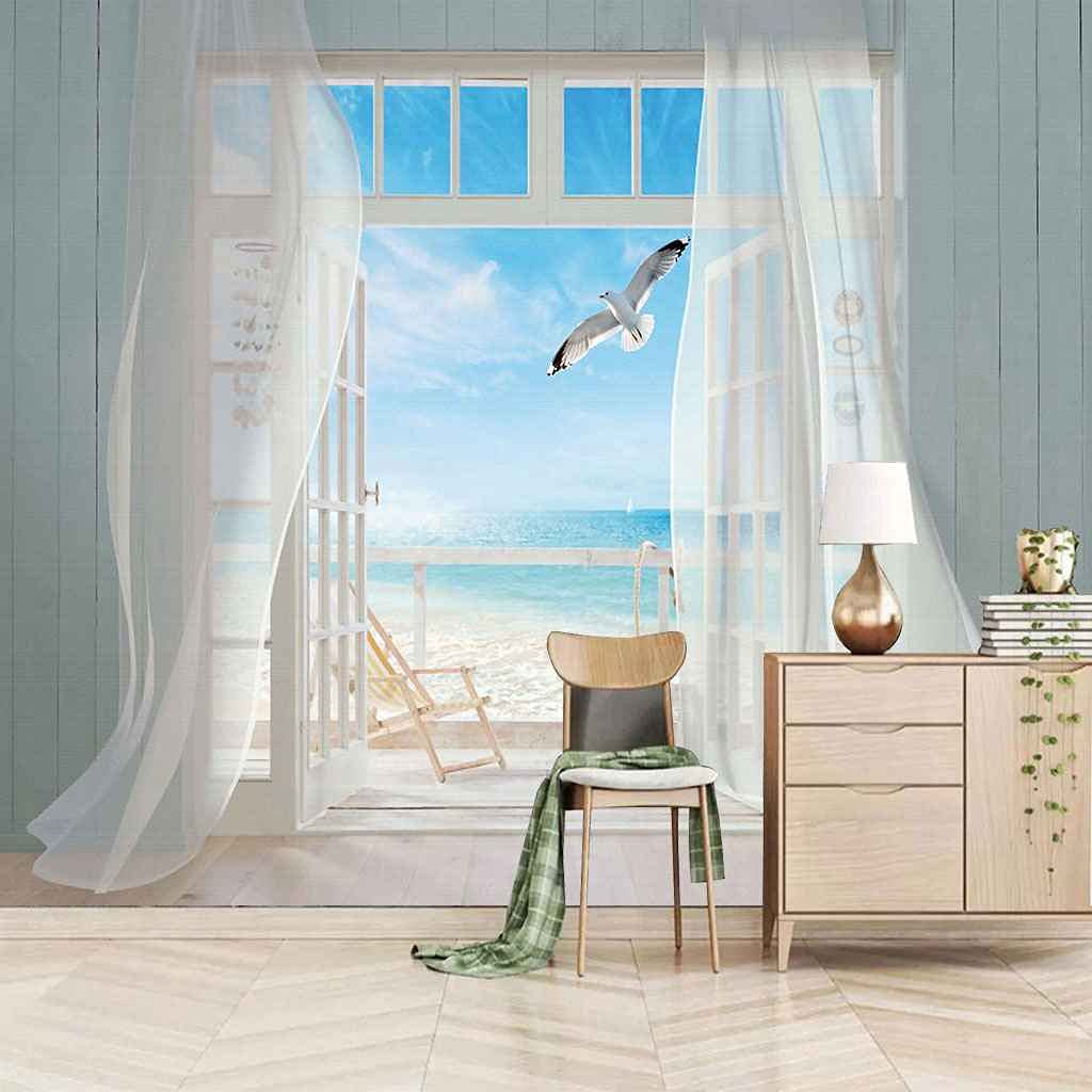 Papier peint canevas vue mer panoramique grand format 3D premium
