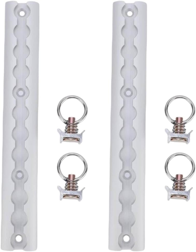 Aluminum L Track 304mm Thickened L Track Tie Down Rail with 4 Round Rings Compatible with Motorcycles ATVs Bikes Pickup Trucks(Silver)