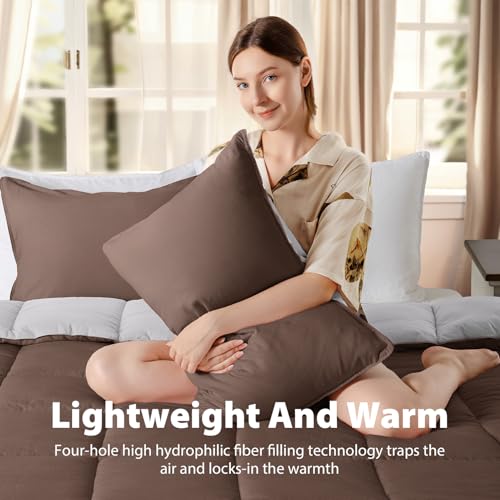 image for KASENTEX Reversible No-Shrink Twin/Twin XL Size Comforter Set with 1 S