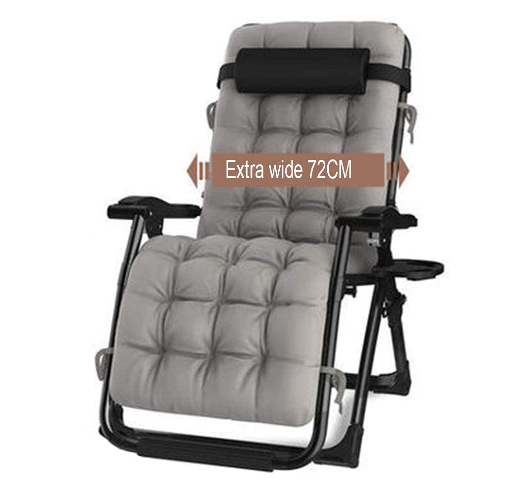 Chaise de camping en plein air pliable JATIBOSH avec coton gris