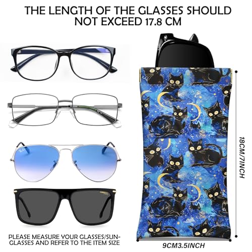 Image of 2 PCS Glasses Case Eyeglass Sunglasses Pouch Squeeze Portable Bag Soft Leather with Cleaning Cloth Women Men Girls