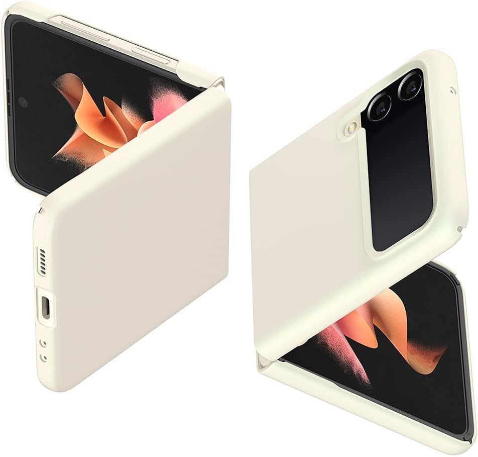 Spigen Galaxy Z Flip3 Case [SC-54B | SCG12] Lens Protection [0.8mm Thickness] Ultra Thin Weight 14g Ultra Light Perfect Fit Wireless Charging Compatible ACS03409 (Shiny Cream)