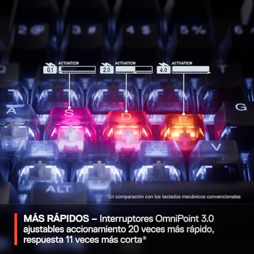 Image of SteelSeries Apex Pro Mini Gen 3 OmniPoint 3.0 HyperMagnetic Switches - Adjustable Actuation - Rapid Trigger - Game-Ready Presets - Protection Mode - Rapid Tap /SOCD - RGB - PBT Keycaps - USB-C