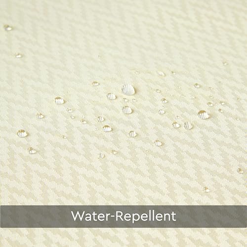 Image of Encasa XO Waterproof Shower Curtain for Bathroom 7 x 6 feet(183x213 cm), Anti-Fungal Polyester Washroom Curtain with 12 Hooks, Wet & Dry Partition Toilet Curtains ZZ Cream