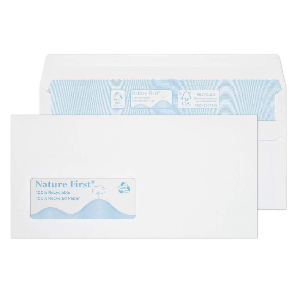Blake Environmental White Window Self Seal Wallet 110x220mm 90gsm Pack