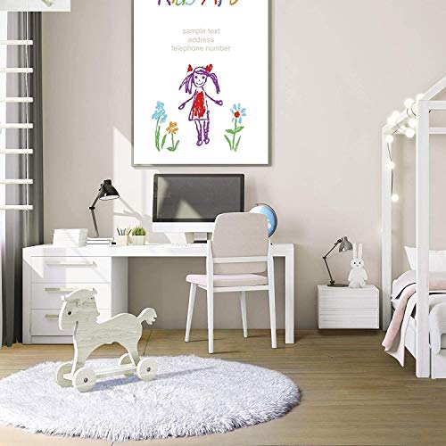 Tenekee Round Rugs for Bedrooms Fluffy Living Room Circle Area Rug Soft Shaggy Carpet for Kids Room Floor Mat (White, 80cm) - Image 4