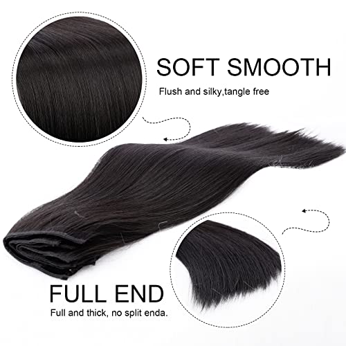 Vigorous Hair Extensions Straight Clip In Hair Extensions Soft Hair Extensions Naturtal Black Hair Extensions 22 Inches Thick Hair Extensions Clip In #TOP1