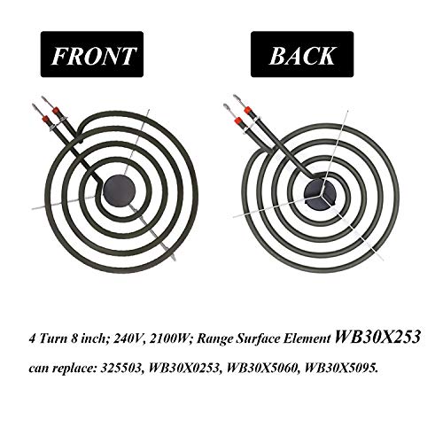 Ami Parts Sp22Ya Electric Range Burner Element Unit Set Replacement For G-E Hot-Point Ro-Per Ken-More Range Stoves (1 X Wb30X253 8" & 3 X Wb30X254 6") #TOP2