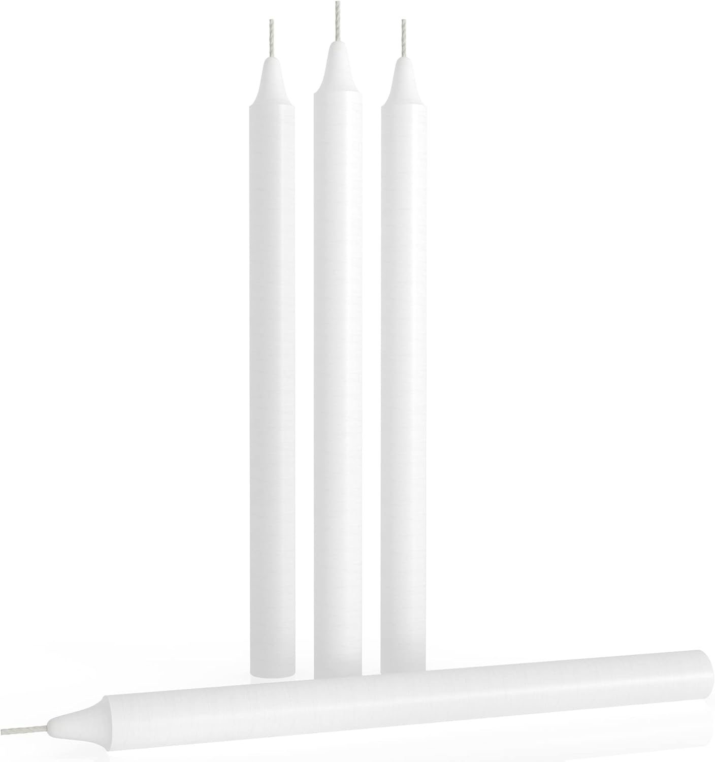 CANDWAX White Taper Candles Pack of 4 Straight Candles 10