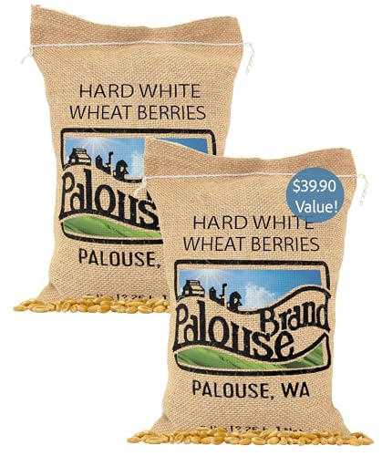 Image of Palouse Brand Certified Glyphosate Residue Free Hard White Wheat Berries | 10 LBS | Non-GMO Project Verified | Kosher (5 lbs each)