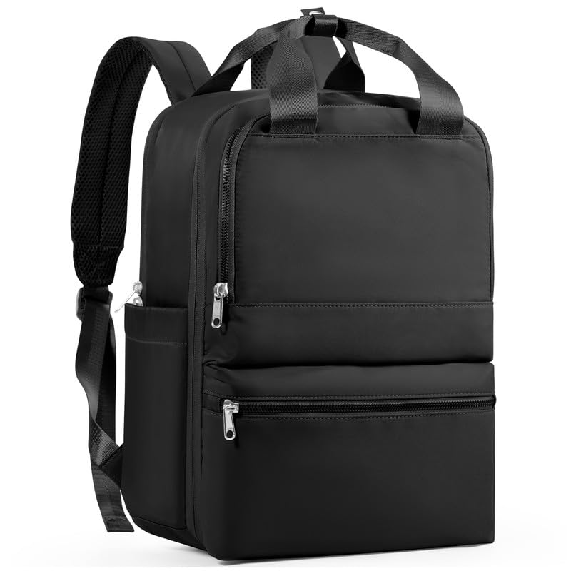 suratio Black Small Travel Backpack For Women Carry On Backpack For Traveling On Airplane Laptop Work Teacher Backpacks For Men Personal Item Travel