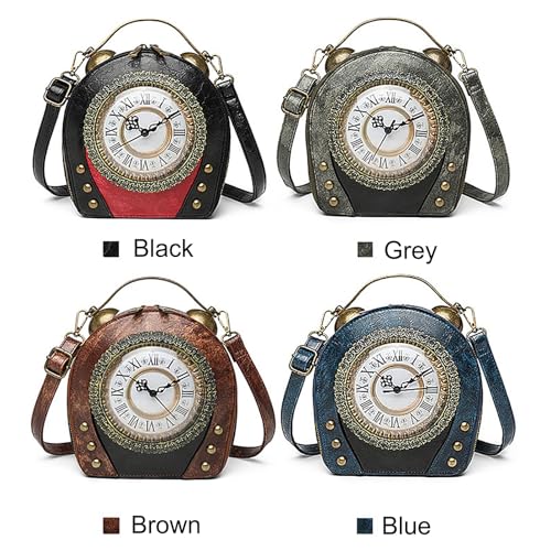 Image of Women PVC Clock Shaped Handbag Crossbody Shoulder Bag Clock Purse