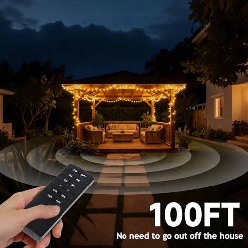 Image of Outdoor Dimmer for String Lights,Plug-in Dimmer Switch 100FT Remote Control