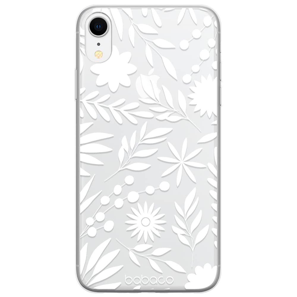 Babaco ERT GROUP mobile phone case for Iphone XR original and officially Licensed pattern Flowers 023 optimally adapted to the shape of the mobile phone, partially transparent