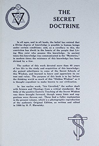 The Secret Doctrine: Volumes I and II : A Facsimile of the Original Edition of 1888