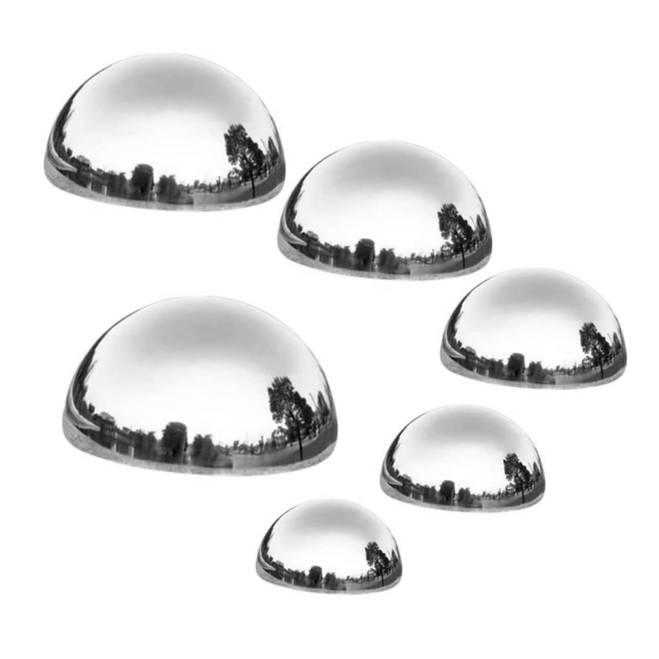 HAKIDZEL 6Pcs Garden Reflective Ball Garden Sphere Ball Gazing Stainless Steel Mirror Hemisphere Mirror Globe Gazing Globe Shiny Sphere Mini Gold Globe