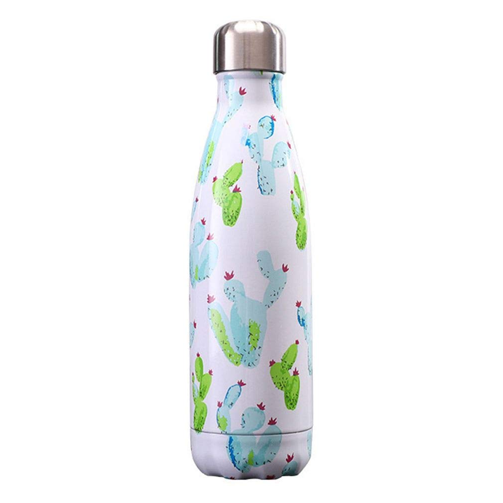 Bouteille d'eau isotherme 500ml en acier inoxydable 304 motif fleur style B