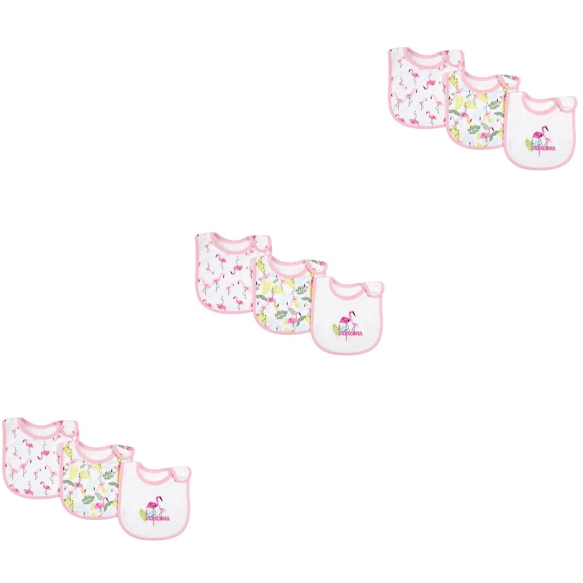 TOYANDONA 3er-sets Baby-lätzchen Zum Mittagessen Speicheltuch Für Neugeborene Flamingo-print Leicht Zu Reinigen Für Kleinkinder 3 Stück X 3