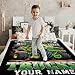Homexzdiy Personalized with Name Boys Blanket, 60x50 Inches Throw Size Truck Blanket Gifts for Kids Teens - Green Cool Truck Throws for Bed, Couch Decor for All Seasons