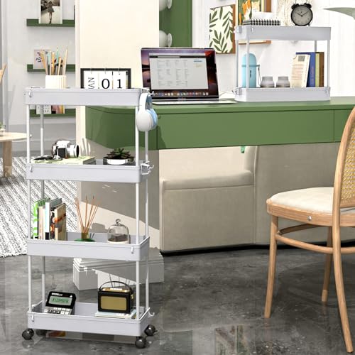 Save 33% on SPACEKEEPER Slim Rolling Storage Cart 4-Tier Organizer - Image 6