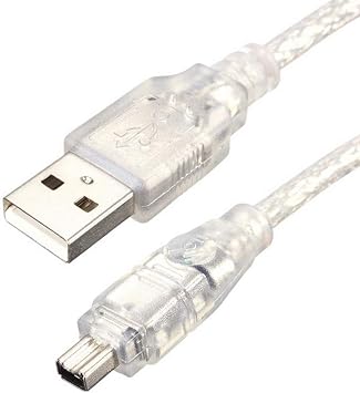 USB 2.0 Male to IEEE 1394 Mini 4Pin Male iLink Firewire DV Adapter Cord Cable Compatible with Sony DV