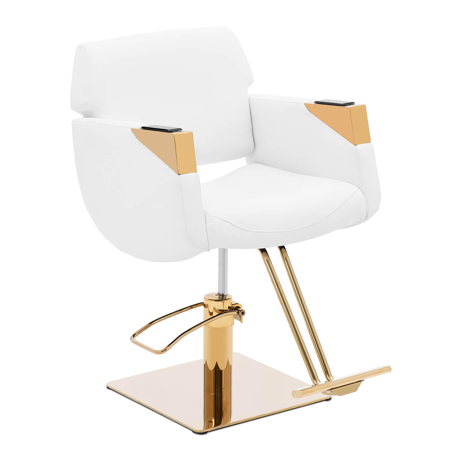 Physa Physa Penryn - Silla de peluquería con reposapiés, 470-630 mm, 200 kg, Color Blanco y Dorado