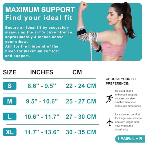 Image of Dr Fitzy 1 Pair Elbow Support for Gym Workout, 3d Compression Tennis Elbow Band for Women and Men, Elbow Sleeves for Gym with Arm Band and Anti Slip Grip, 2 Units Elbow Cap Brace for Pain Relief (Pink, M)